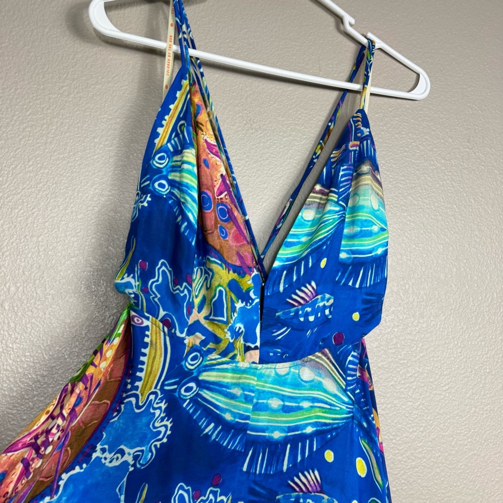 Farm Rio Blue Sea Life Sleeveless Maxi Dress EUC H - Picture 9 of 13